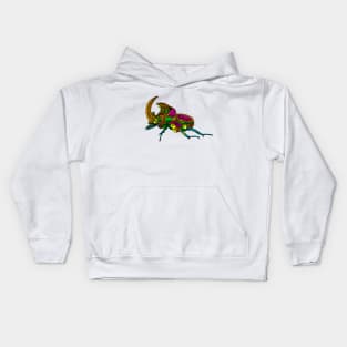 Rhinoceros Colorful Rhinoceros Beetle Cheerful Large Kids Hoodie